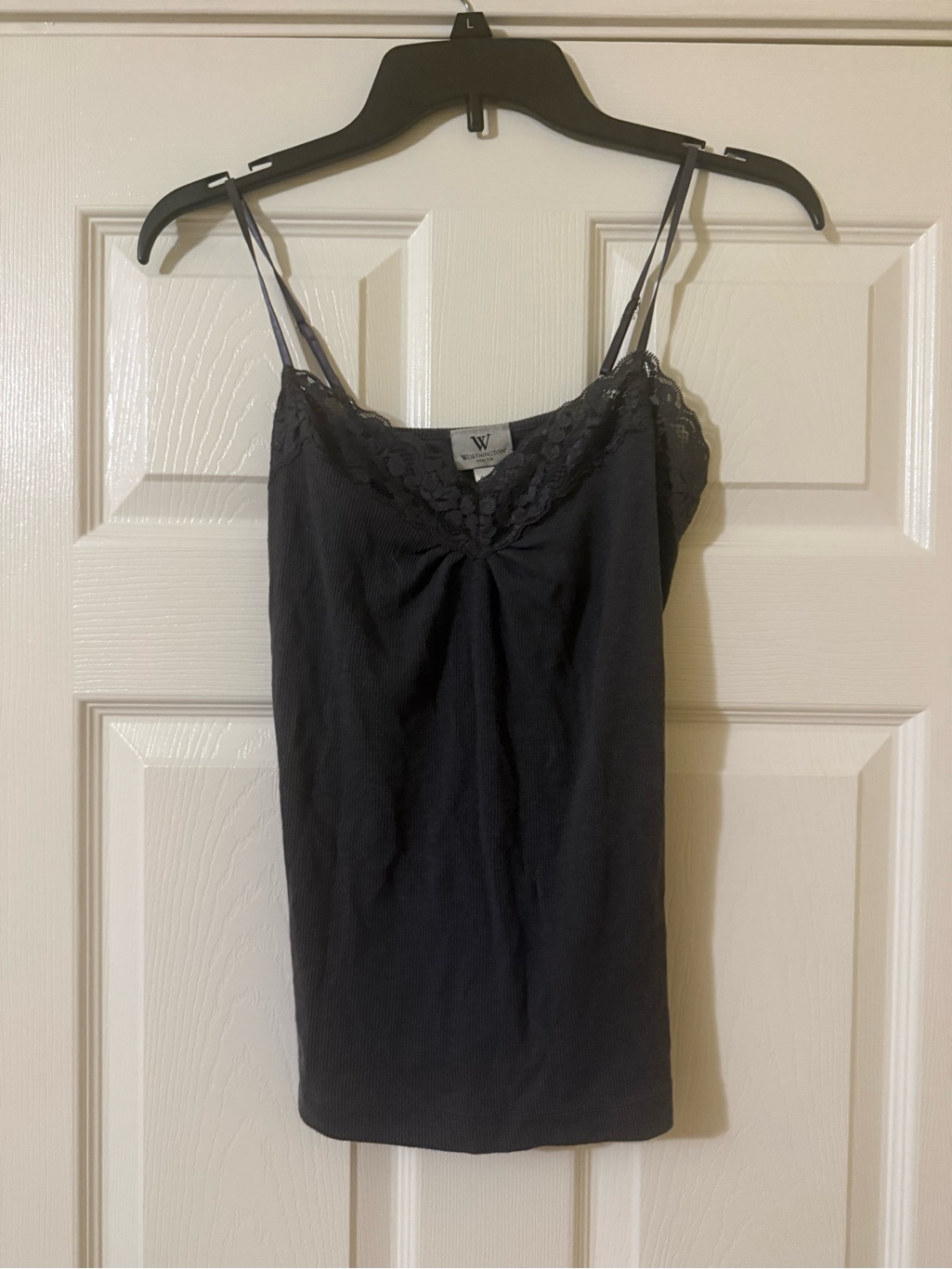 W By Worth Black Lace-Trim Cami Tank